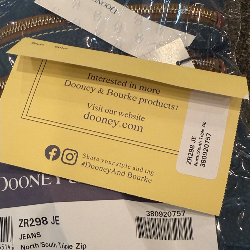 Dooney & Bourke Blue Crossbody Bag Triple Zip - Picture 5 of 6